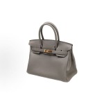 HERMES Birkin 30 Gold buckle platinum Handbag 30 Women\'s Edition 0L Grismeyer Cumulonimbus Cloud Grey